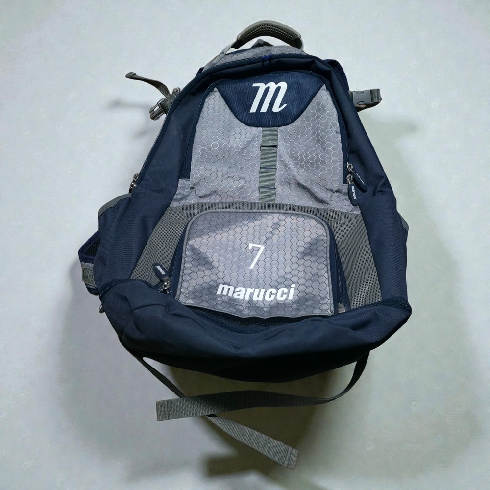Marucci Backpack Baseball Softball Bag Navy Blue‎ Gray Sportsbag Large Bookbag